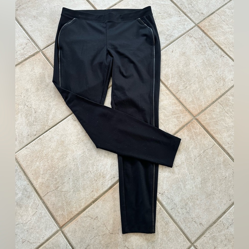 Black Dress Pants with Leather Accents NWT Size XL
